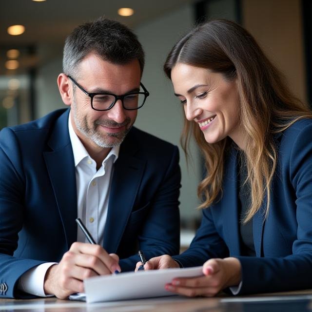 Coach and executive in a collaborative session