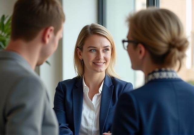 Professional leader engaging in a thoughtful discussion
