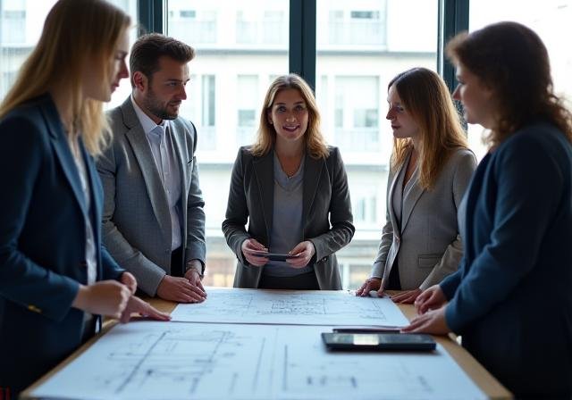 Leadership development workshop with diverse professionals